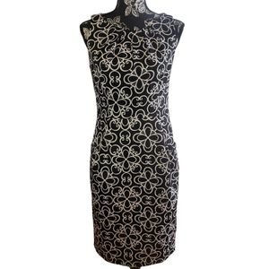 London Times midi white and black womens dress with front pockets/sz 6